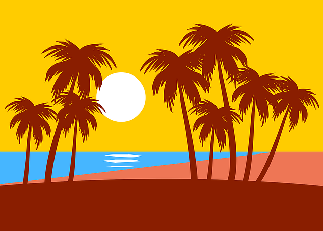 animace slunečné pláže